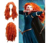 Halloween Girls Merida Cosplay Dress Brave Performance Costume Summer Birthday Party Green Gothic Vintage Dresses Wig peluca 9-10T(150)