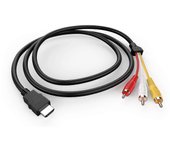 Cable Hdmi a Rca, 1080p 5ft / 1.5m Hdmi macho a 3-rca Video Audio Av Cable Conector Adaptador Transmisor Compatible con Tv Hdtv Dvd