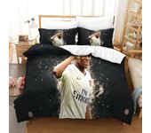 HOUKIG Kylian Mbappe Football Superstar Juego De Fundas Y Sábanas De Microfibra Impresas Dimensionales, Fundas De Almohada De Microfibra Suaves Y H...
