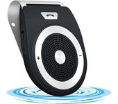 Linkrunning Manos libres Bluetooth Car Kit Visor Altavoz con Siri Google Assistant