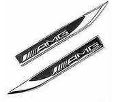2 X amg guardabarros negro ala lateral ala metal pegatina insignia emblema - para adaptarse a todos los modelos mercedes amgs w176 w204 w205 a c e ...
