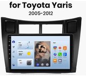 JIULUNET Radio de coche inalámbrica Carplay Android Auto para Toyota Yaris 2005 - 2012 Multimedia GPS autoradio WIFI