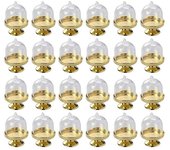 unbrand Mini Pie de Pastel Dorado-Mini Molde para Pasteles con Soporte y Cubierta de Cúpula, 24 Mini Molde de Postre con Soporte para Pasteles de u...