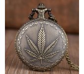Popular Retro Moda Relojes de Bolsillo Hombres y Mujeres Vintage Maple Leaf Pocket Watch Colgante Collar Redondo Reloj Fob