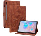 Funda de PU en relieve para Samsung Galaxy Tab S6 SM-T860 / SM-T865 Marrón