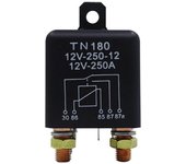 Relé de coche 12V 24V 250A Tipo continuo Terminal de interruptor de control de batería de motocicleta automotriz R negro