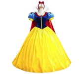 Disfraz de princesa blanca como la nieve Mujeres adultas Reina Vestido de cuento de hadas + sombrero Set Cosplay Party Halloween Carnaval Fiesta Tr...