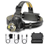 990000lm Linterna frontal LED Faro delantero recargable Linterna frontal ampliable-Enchufe Coloreu