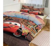 Juego de cama XU82 Cars Lightning McQueen Estampado Juego de Cama Patrón Edredón Cove Set 3 Piezas 1 Funda De Edredón Y 2 Fundas De Almohada PW82 S...