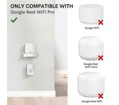 compatible con Nest WiFi Pro Soporte de montaje en pared Altavoz inteligente Base de soporte de almacenamiento en pared, 1 pieza Blanco