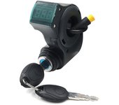 E-bike Lgnition Lock Key Pulgar Acelerador Voltímetro Voltímetro Interruptor de pantalla de voltaje digital Compatible con 3 pines M36