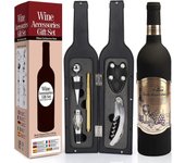 Wuhing-SJ-Juego de accesorios de vino en forma de botella de vino, juego de abridor de vino incluye sacacorchos de vino, tapón de vino, vertedor de...