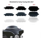 Parabrisas Wave de 4.5" 7" 10.5" Parabrisas carenado superior para Harley Touring Street Electra Glide Ultra Limited 2014 2015 2016 2017 7inch Black