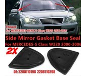 2x Junta de base del espejo retrovisor para Mercedes W220 S350 S430 S500 2000-2006 2208110298 Sellos de la base del espejo del ala de la puerta lat...
