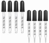 Gotero de 8 piezas de 1 ml, gotero de vidrio con medidas Gotero de pipetas con cabezal de goma Pipeta de vidrio para medicina Transparente