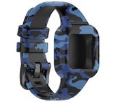 Niños's Patrón Correa de silicona para reloj Garminfit Jr 3/garmin Vivofit Jr3 Camuflaje azul