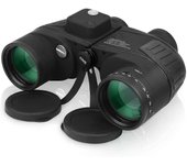 Prismáticos marinos 10x50 Professional para adultos Observación de aves a larga distancia Prismáticos impermeables de alta potencia con brújula, negro