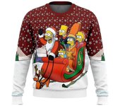 Homer Bush Meme Los Simpson Suéter Feo de Navidad Suéter de Navidad Regalo de Papá Noel Jersey Hombres 3d Sudadera Y Top Otoño 1 L