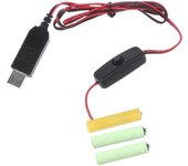 Eliminador de batería AAA de 4,5 V Reemplazo de alimentación USB 3 pilas AAA de 1,5 V con interruptor