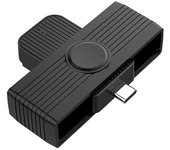 Lector de tarjetas inteligentes tipo C Adaptador de lector de tarjetas inteligentes / SIM / ID / Card para teléfonos Android PC Co Negro