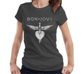 Bon Jovi Dagger Corazón Logo Camiseta de Mujer L