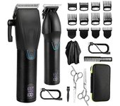 Cortapelos para hombres, kit de corte de cabello profesional, juego de cortadora de peluquero inalámbrica y recortadora de barba Como se muestra