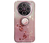 KADEM para vivo X100 Pro 5G Ring Kickstand TPU Phone Case Glitter Powder Cell Phone Cover