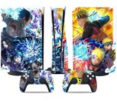 Heyone Pegatina de la versión de la unidad óptica de PS5, piel genial de PS5, manija del controlador, para la consola y el controlador de PS5, NARUTO