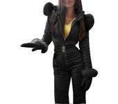 Mujer Invierno Cálido Traje de nieve Deportes al aire libre Pantalones Traje de esquí Mono impermeable Negro L
