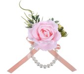 Muñeca decorativa Flor Novia Muñeca Muñeca Perla Flor Fiesta De Graduación Mano Flor Rosa 13.00X8.00X5.00CM