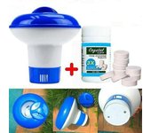 100pcs tabletas de limpieza de piscinasConjunto químico dispensador de jacuzzi de cloro flotante