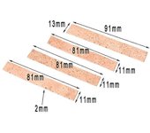 Lote de 4 piezas de diferentes tamaños Clarinete Corcho Junta Hojas de corcho para saxofones Instrumentos musicales Accesorios 4pc