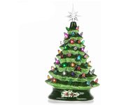 Árbol de Navidad de cerámica Árbol de Navidad Decoración LED Decoración navideña de escritorio de cerámica-ZZY