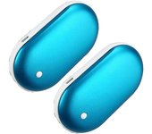 Paquete de 2 calentadores de manos recargables Usb Power Bank Calentador de bolsillo eléctrico Calentador-yuhao Azul