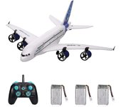 A380 2.4g Rc planeador de avión con reflector LED 3ch para principiante Epp espuma ala fija Airp 3 baterías