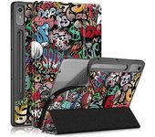 Funda de cuero inteligente de 3 pliegues para Lenovo Tab P12 12.7 2023 Graffiti