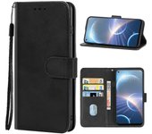 Para Htc Desire 22 Pro Funda de cuero para teléfono Negro