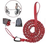 Cuerda de remolque Bicicleta Cuerda de tracción para niños con gancho de seguridad, 3m estirado Red