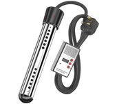 Calentador de inmersión eléctrica de 2000w, calentador de cubo sumergible con apagado automático, calienta 5 galones de agua en minutos, negro, 2000w