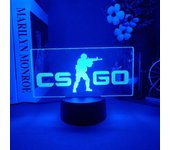 LOGOTIPO DEL JUEGO CS GO Lámparas de noche USB Counter-Strike 3D Luces de mesita de noche Sala de juegos Decoración de ambiente LED para regalo de ...