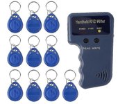 Lector programador de duplicadora de copiadora RFID 10 piezas de identificación regrabable llaveros etiquetas tarjeta mln
