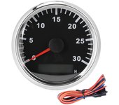 Sensor de tacómetro para barco de 85 mm / 3,3 pulgadas Indicador de tacómetro IP67 Luz roja de 12 V / 24 V con pantalla LCD Medidor de horas de ser...