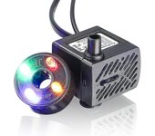 Mini bomba de agua con led, 180l/h, 3w, pecera pequeña, jardín, pozo, estanque jardín, bomba de fuente de agua