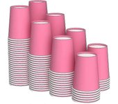 120 vasos de papel de material de bricolaje rosa biodegradable compostable desechable