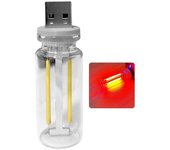Lámpara de coche retro interruptor táctil ajuste de brillo luz nocturna para dormitorio Rojo