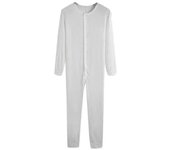 Hombres Manga Larga Mono de una pieza Pijama Ropa de dormir Playsuit Ropa de noche Blanco M