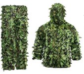 Sticky Flower Bionic Leaves Camouflage Suit Hunting Ghillie Suit Woodland Camouflage Universal Camo