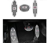 Juego de 3 para accesorios interiores de coche Mini Cooper Cubierta de pedal de coche de aluminio Reposafreno Reposapedales para 2/4 puertas Countr...
