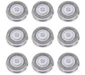 9Pack SH30 Cabezales de repuesto para afeitadoras series 3000, 2000, 1000 y S738, con cuchillas afiladas duraderas Plata