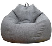 Syhrm Extra grande Bean Bag Sillas Sofá Sofá Cubierta Tumbona perezosa para adultos Niño Interior Gris 80 * 90cm